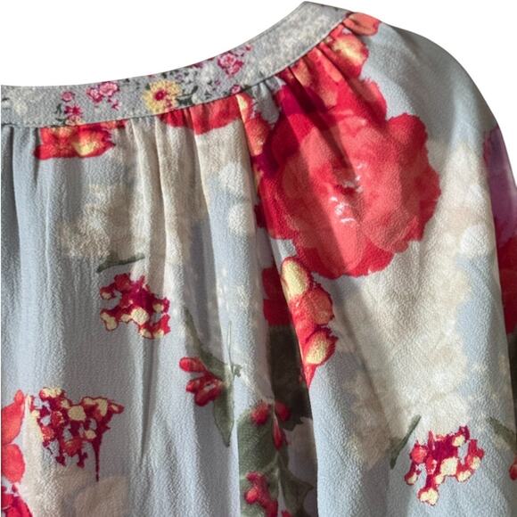 Fig and Flower mulit print L NWT femine whimiscal tie sleeve boho chic - Picture 4 of 12